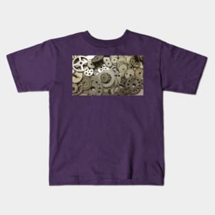 metal, vintage, old, technology, abstract,  mechanical, gold, connect, gears, photo, mechanism Kids T-Shirt